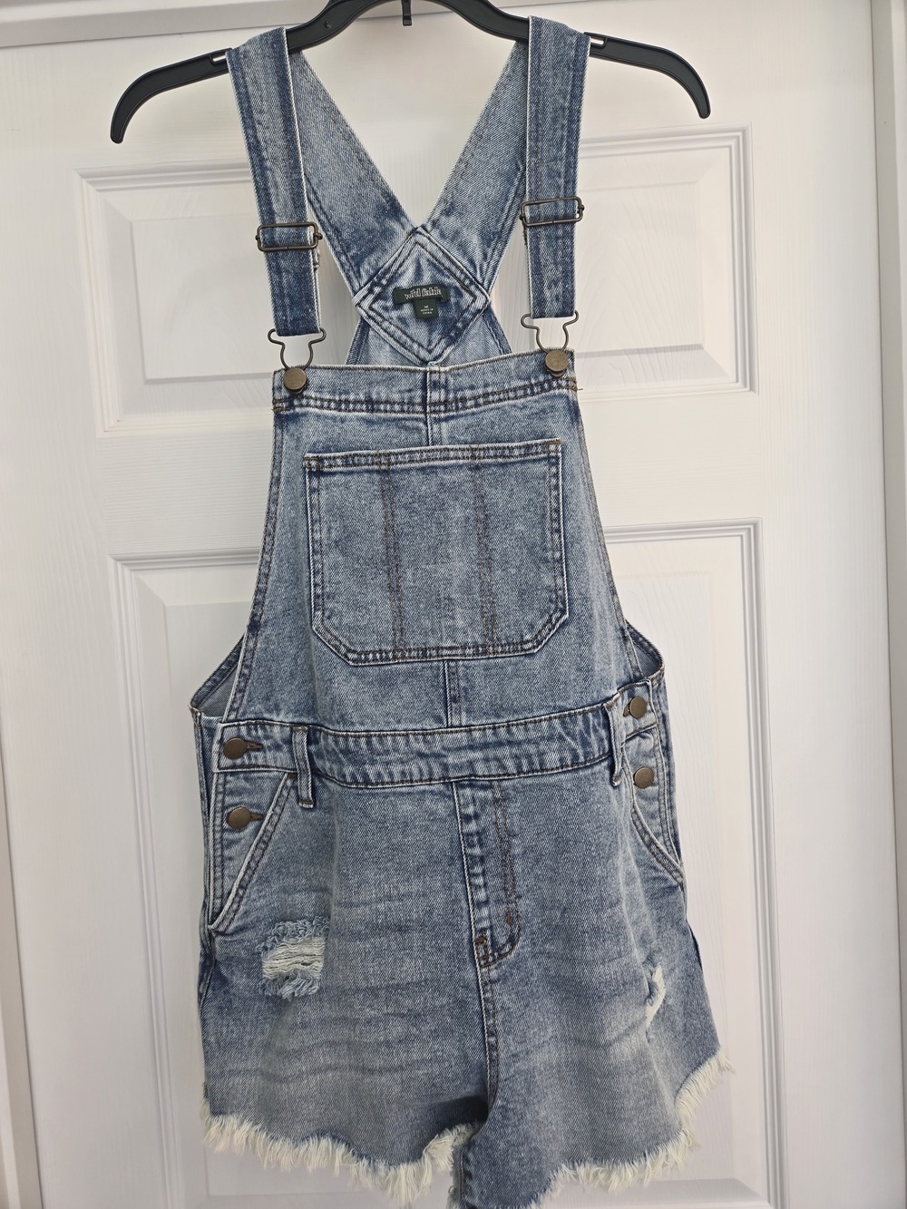 Light Wash Denim Short Overalls